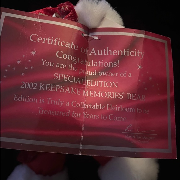 Dan Dee 2002 Keepsake Memories Bear Limited Edition Red Female Christmas Bear - Picture 9 of 13